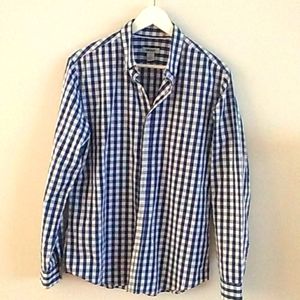 DKNY blue and white gingham shirt M